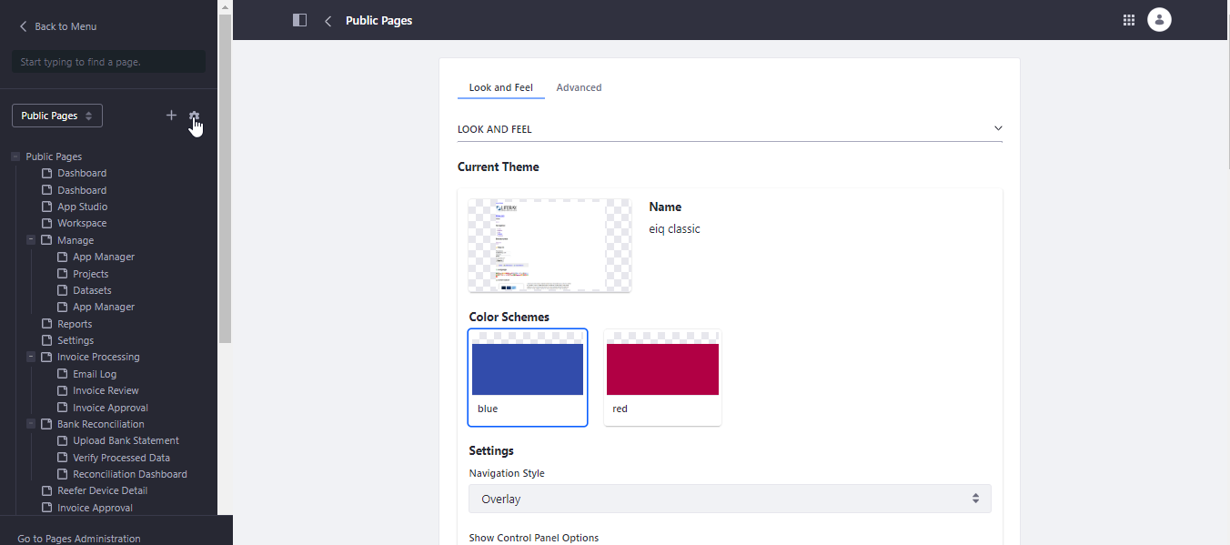Look and Feel Configuration Look and Feel Configuration