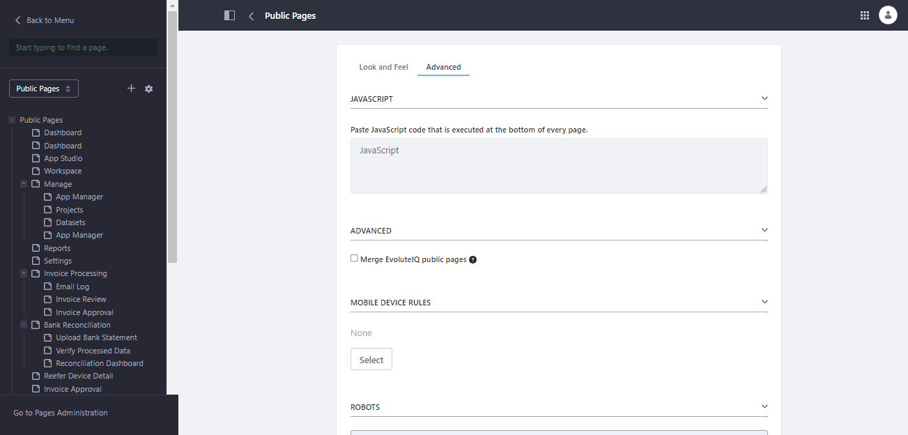 Advanced Features Configuration Advanced Features Configuration