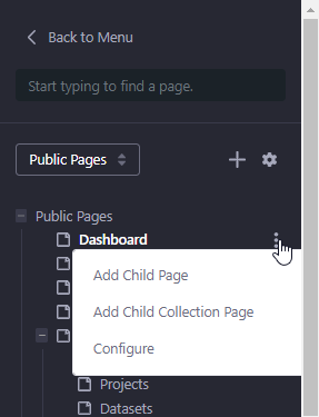 Page-specific settings Page-specific settings