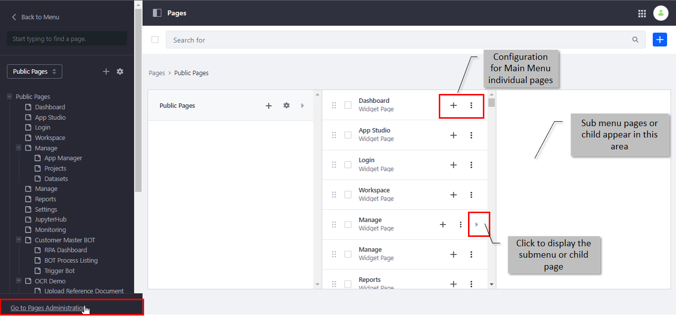 Administration page Administration page