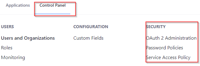 toolSecurity configuration sectionstip AltSecurity configuration sectionstext