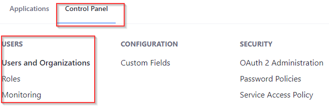 User configuration User configuration