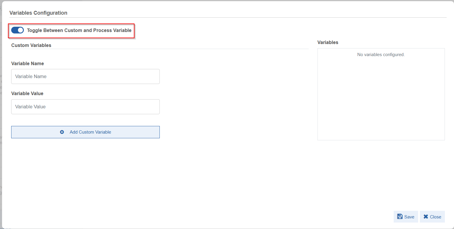 Variable Configuration Variable Configuration