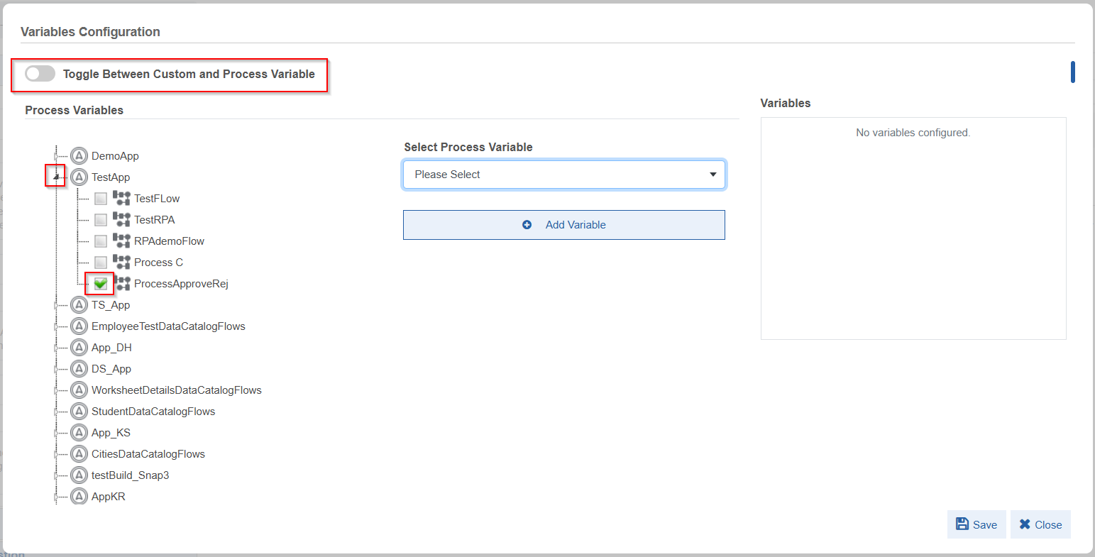 Variables Configuration Variables Configuration