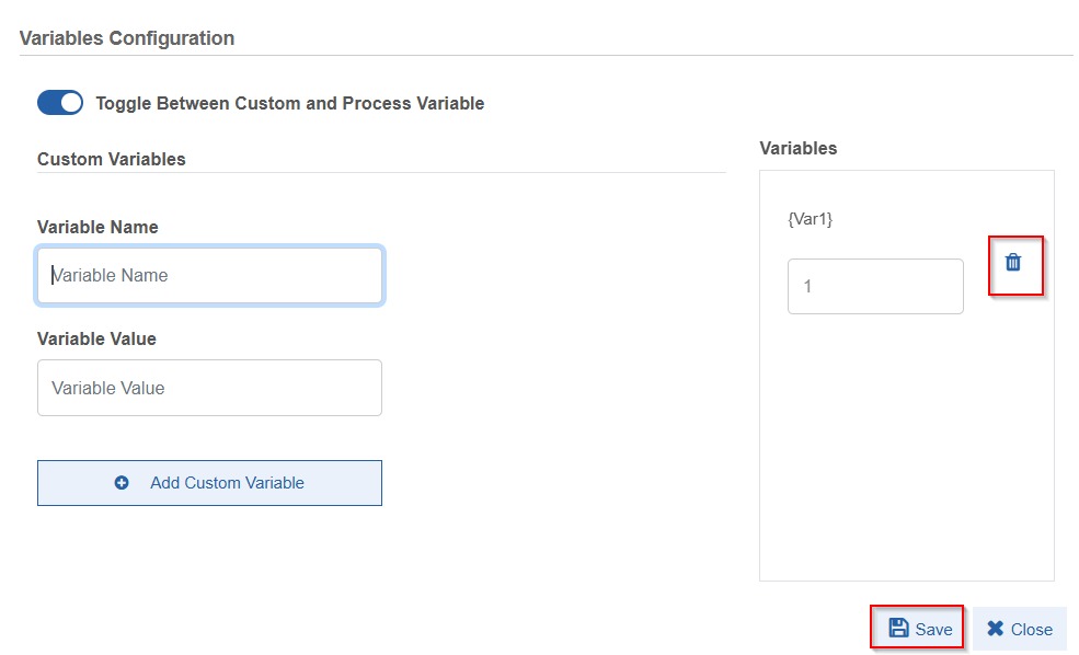 Variable Configuration Variable Configuration