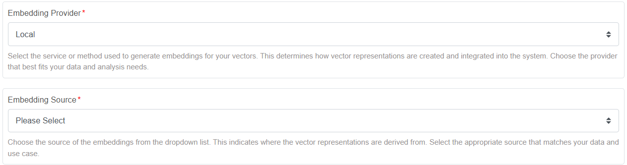 Embedding Provider = Local Embedding Provider = Local