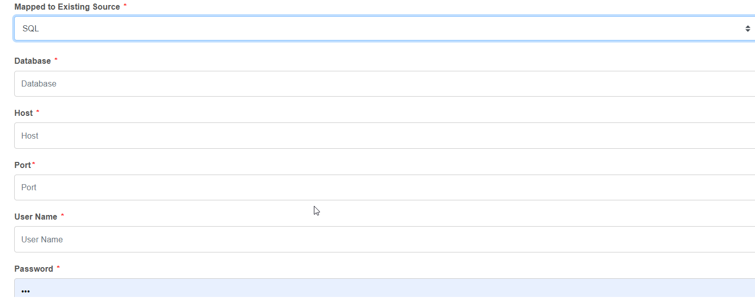 Mapped to Existing Source = SQL Mapped to Existing Source = SQL