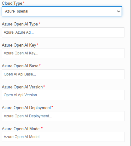 Configuration for Cloud Type = Azure-OpenAI Configuration for Cloud Type = Azure-OpenAI