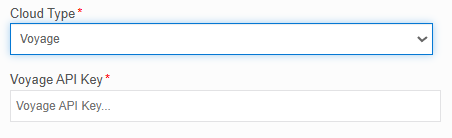 Configuration for Cloud Type = Voyage Configuration for Cloud Type = Voyage