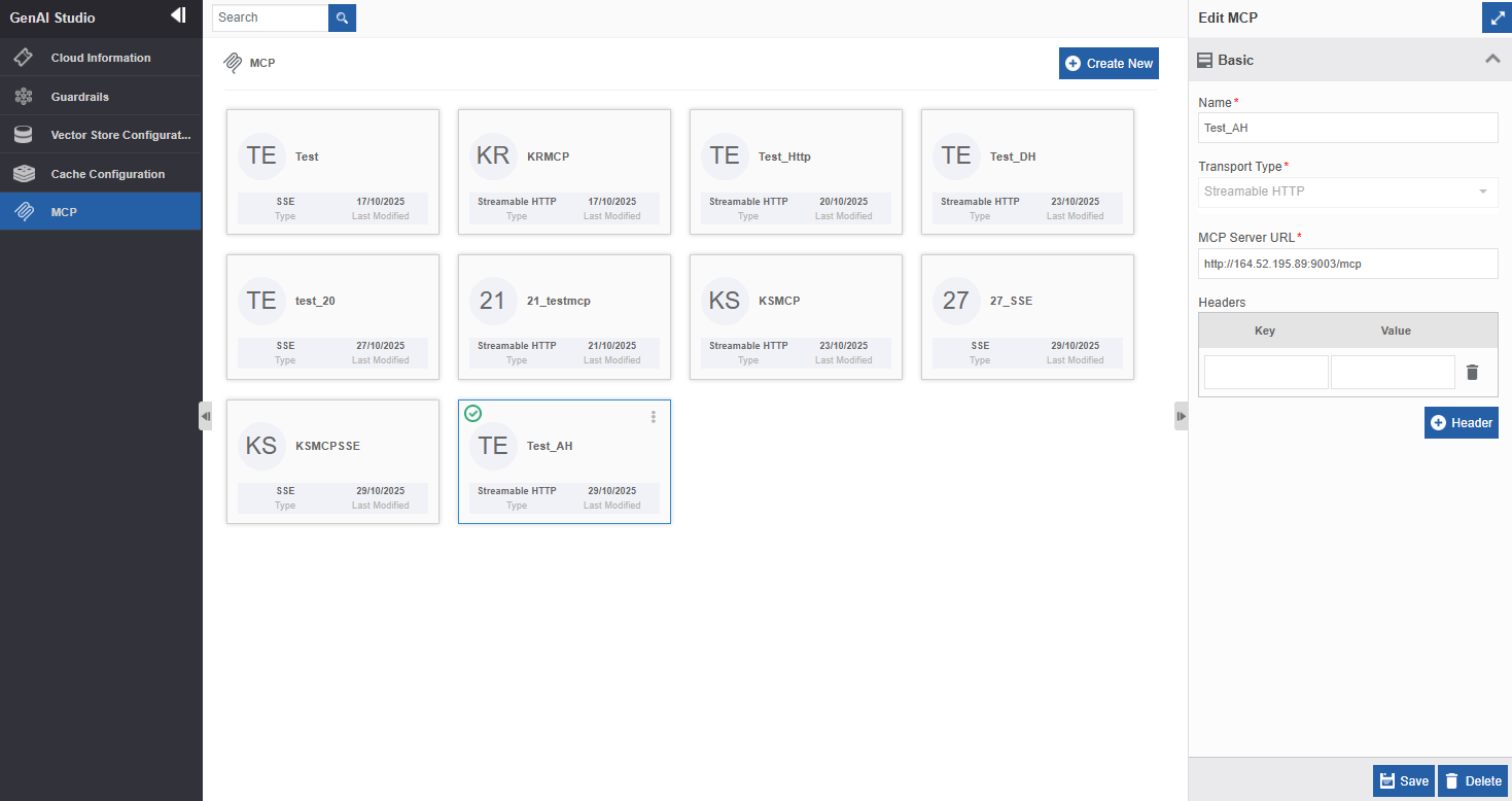 MCP Configuration list MCP Configuration list
