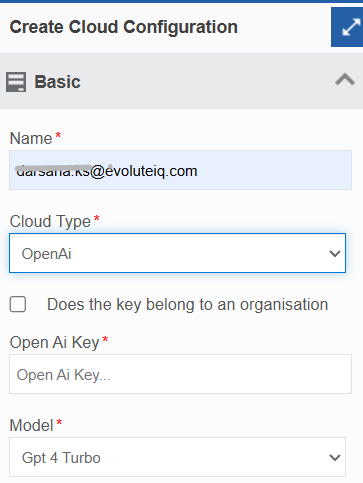 Creating a new Cloud Configuration Creating a new Cloud Configuration