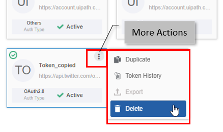 Delete action in More Actions Delete action in More Actions