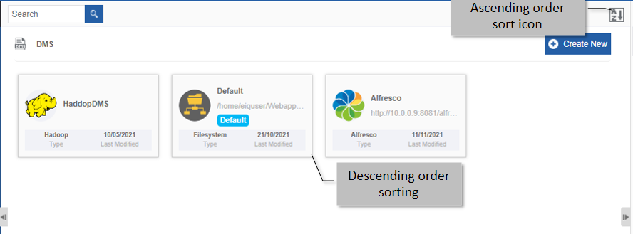 Descending order display with ascending order sort icon Descending order display with ascending order sort icon