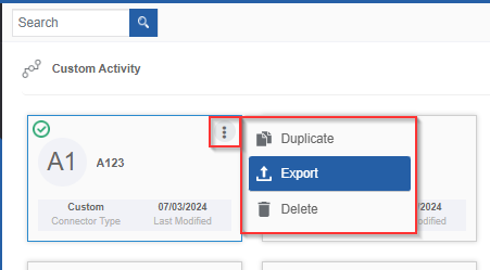 Exporting Custom Activity Exporting Custom Activity
