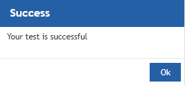 Test Success message Test Success message