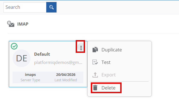 Delete action in More Actions Delete action in More Actions