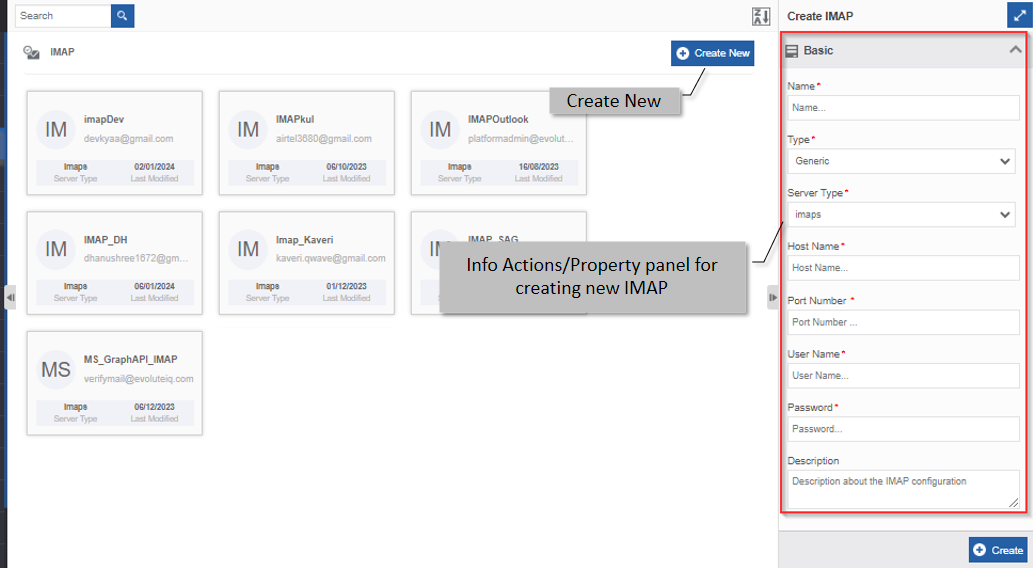Creating new IMAP Creating new IMAP