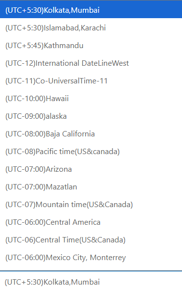 Time Zone Time Zone