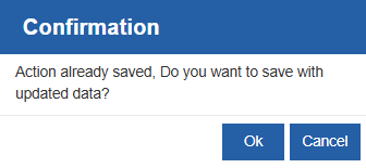 Editing and saving the action details Editing and saving the action details