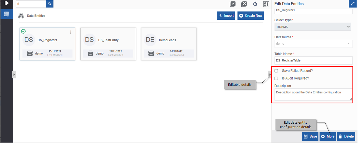 Editing data entities Editing data entities