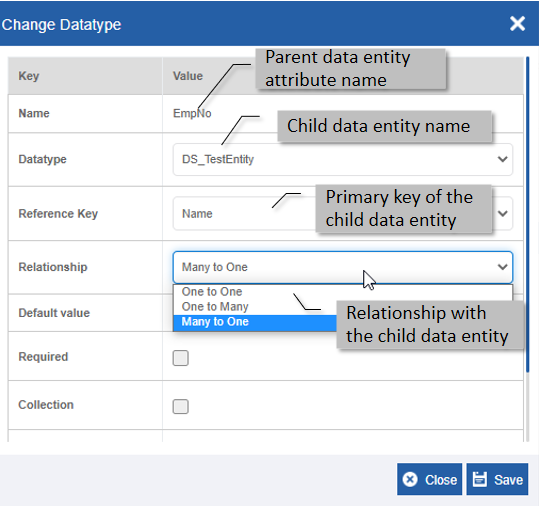 Reference key and relationships Reference key and relationships