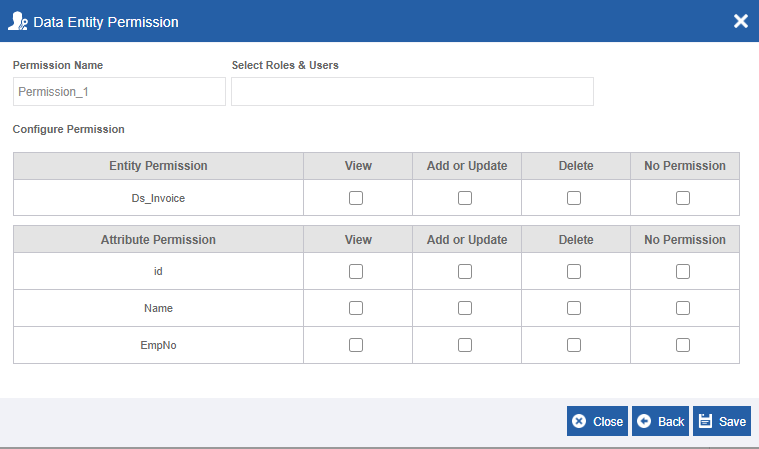 Creating data entity permission Creating data entity permission