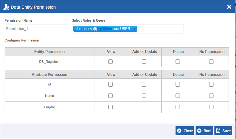 Select Roles & Users Select Roles & Users