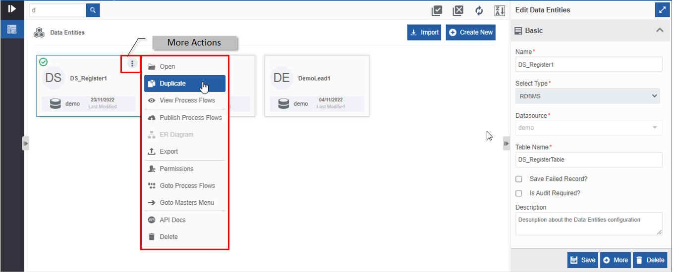 Duplicating data entity Duplicating data entity