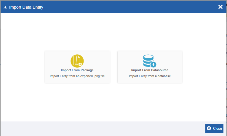 Import data entity options Import data entity options