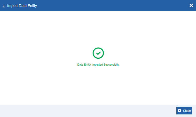Import Success message Import Success message