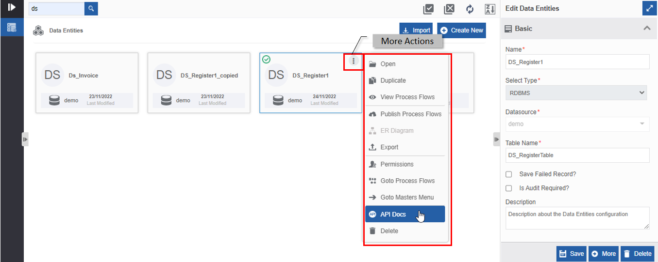 Navigating to the API documents Navigating to the API documents
