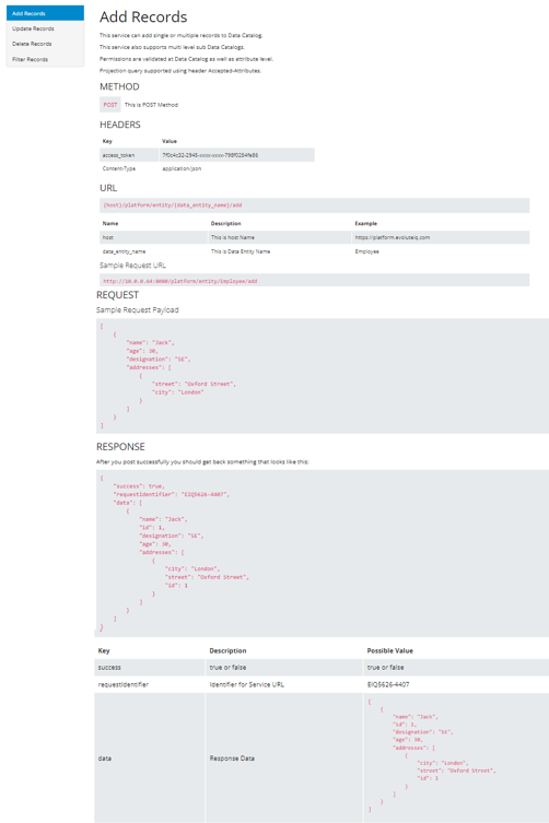 Add Records API Add Records API