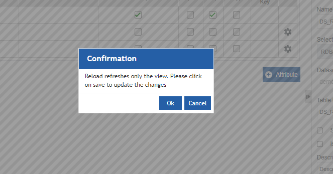 Reload confirmation Reload confirmation