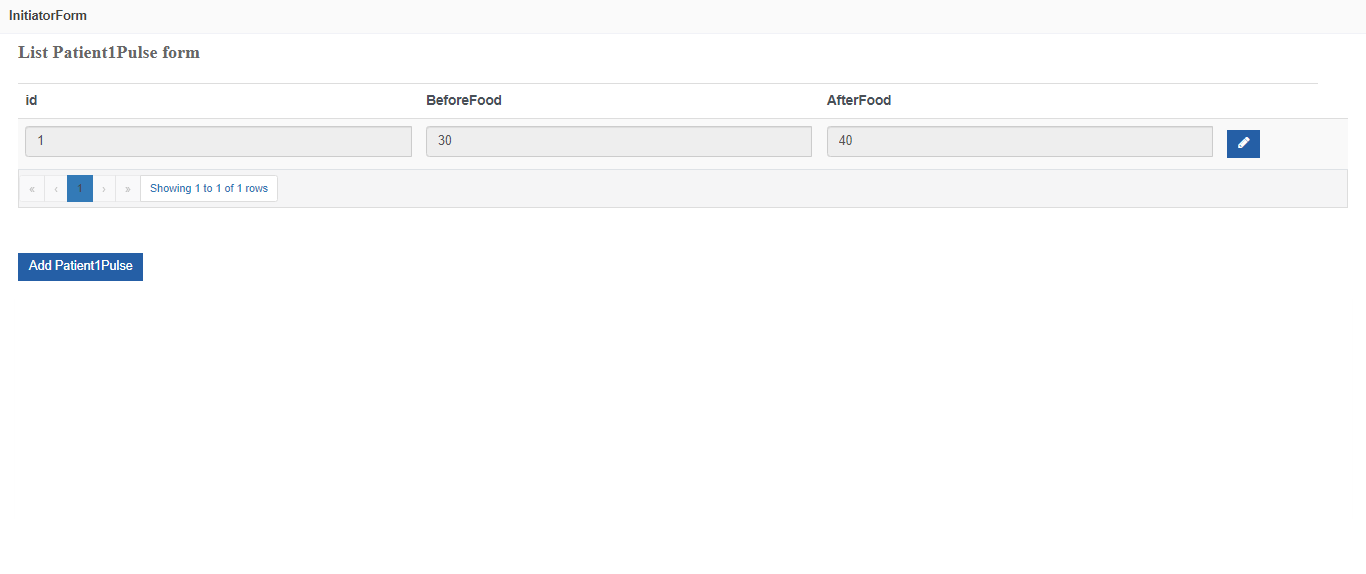 List data entity page List data entity page