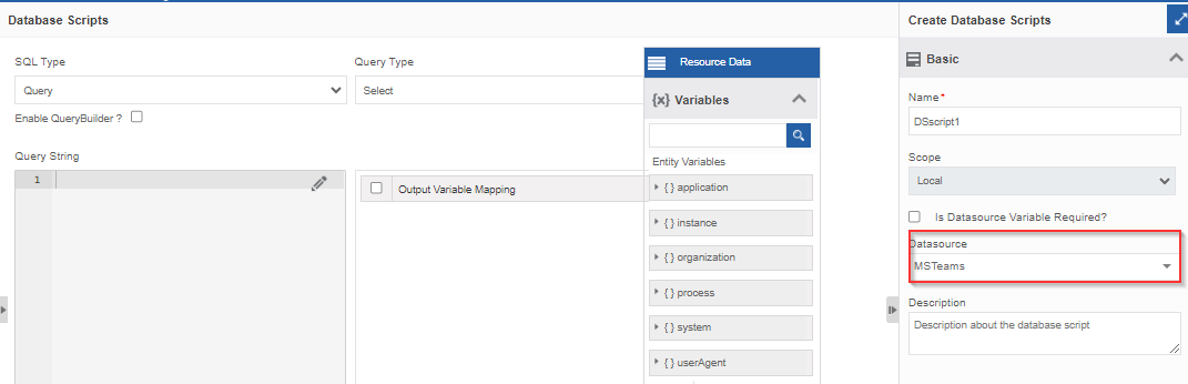 Selecting enterprise application external connector Selecting enterprise application external connector