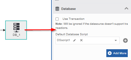 Mapping database script in the DB activity Mapping database script in the DB activity