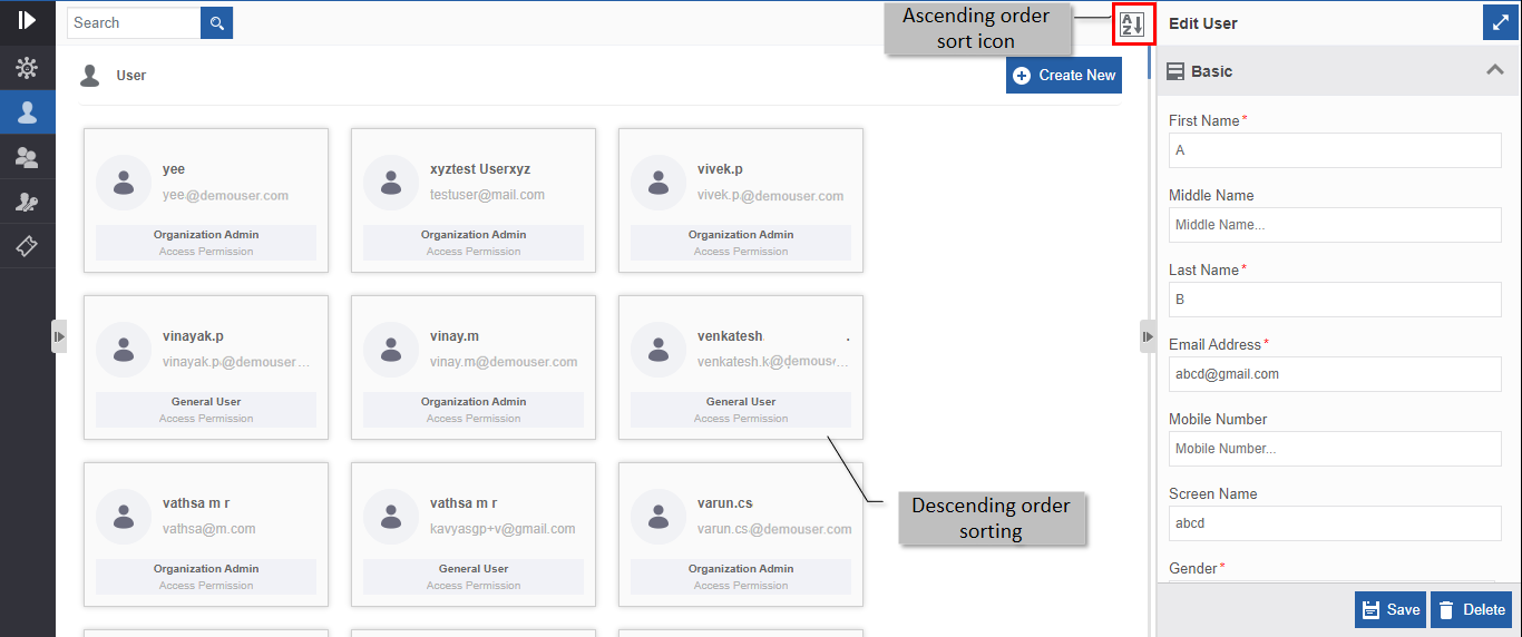 Descending order display Descending order display