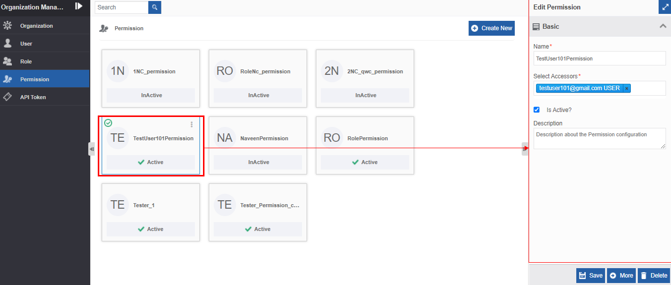 Editing permission details Editing permission details