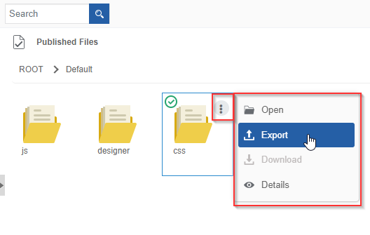 Exporting published directory Exporting published directory