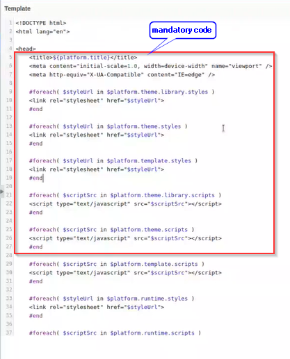 Mandatory code Mandatory code