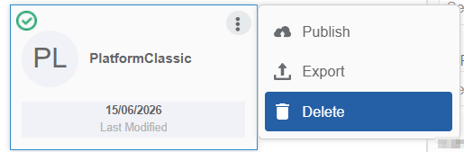 Delete option in More Actions Delete option in More Actions