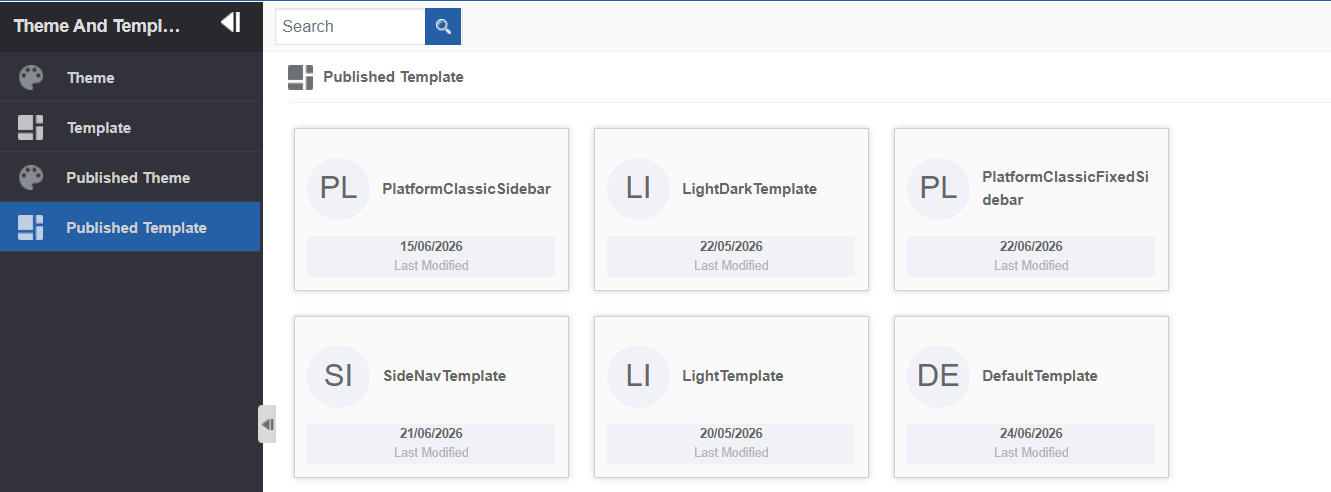 Published Templates Published Templates