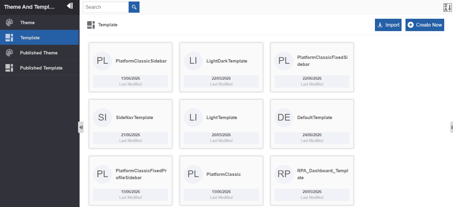Templates List Templates List