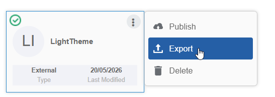 Export option in More Actions Export option in More Actions