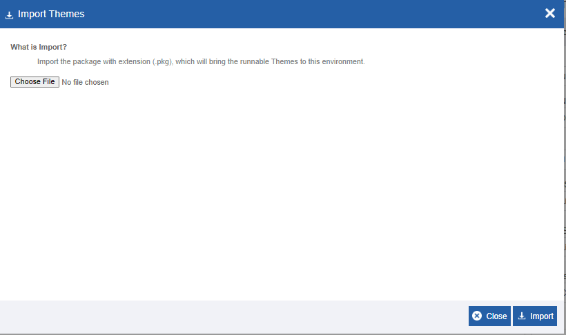 Importing Theme - file selection Importing Theme - file selection