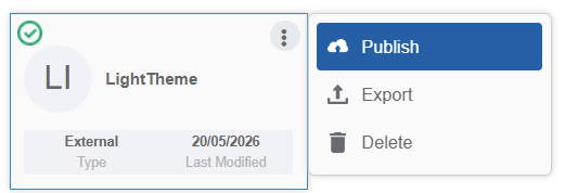 Publish option in More Actions Publish option in More Actions