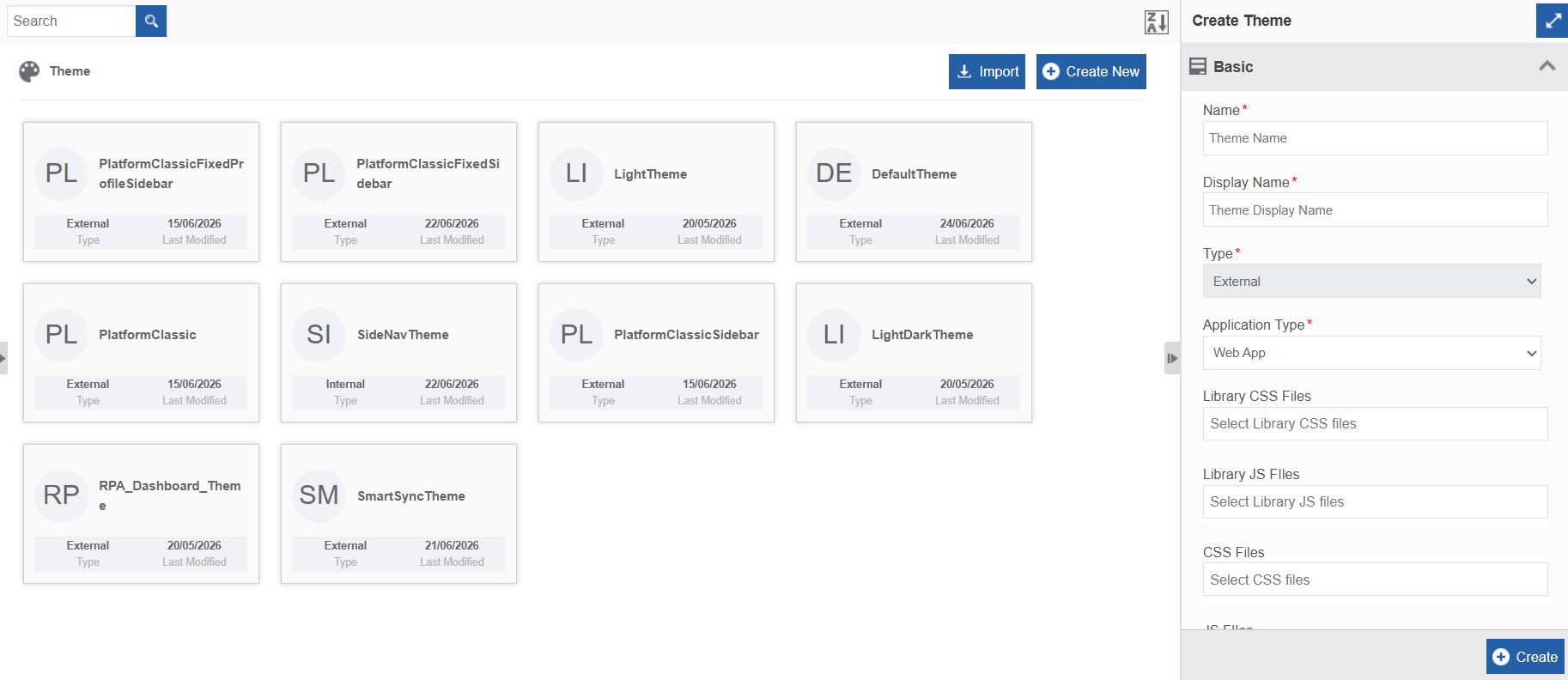 Create New Theme Create New Theme