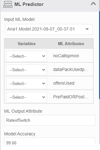Variables and ML attributes mapping Variables and ML attributes mapping