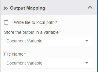 Output Mapping - Store the output in a variable Output Mapping - Store the output in a variable