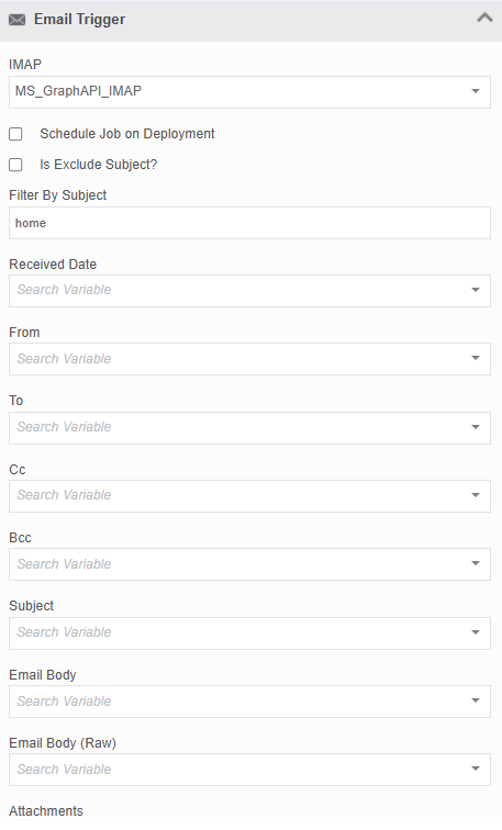Email Trigger property Email Trigger property